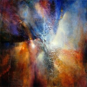 Komposition in Braun und Blau