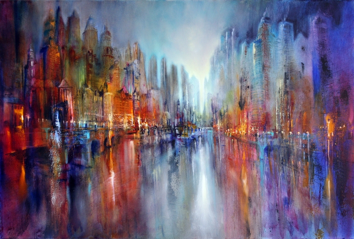 painting of a cityscape