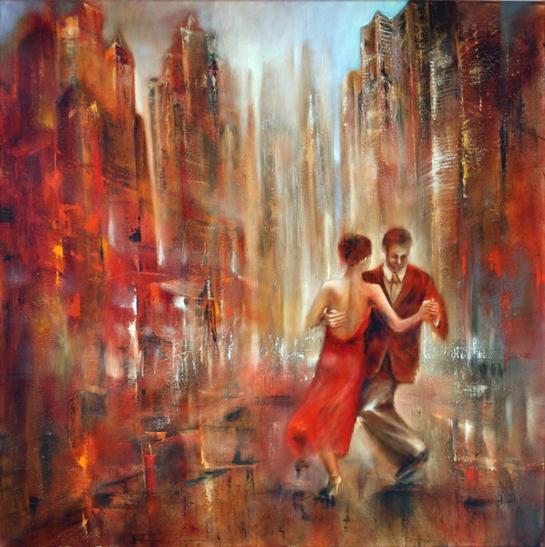 painting of two dancing persons